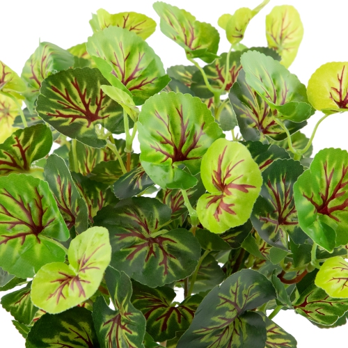 18.5" Green Two Toned Begonia Spring Artificial Floral Bush