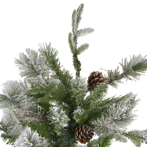 6.5' Flocked Rosemary Emerald Angel Pine Artificial Christmas Tree - Unlit