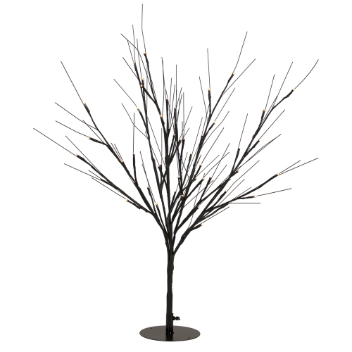 39" LED Lighted Black Halloween Twig Tree - Warm White Lights
