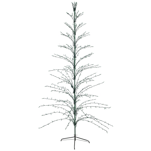 9' Black Pre-Lit Artificial Cascade Twig Christmas Tree - Green Lights
