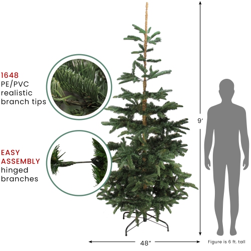 Sapin de Noël artificiel Nordmann à effet superposé de 9 pi - sans éclairage