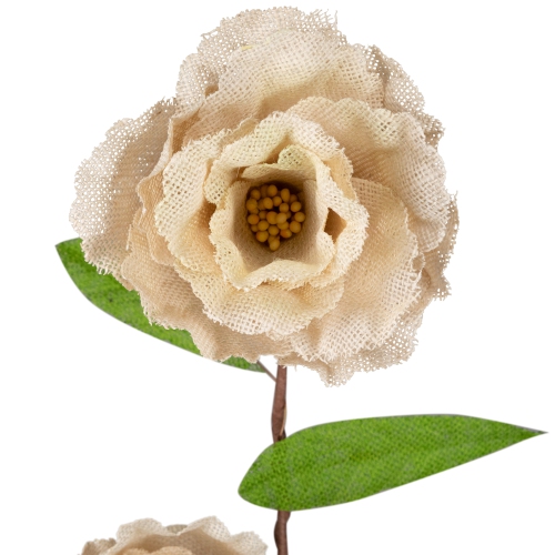 40" Ivory and Green Floral Craft Artificial Spring Spray