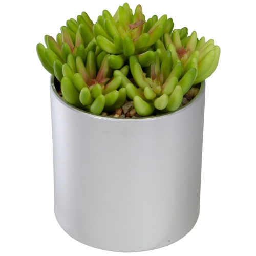 4.75" Potted Red and Green Artificial Sedum Succulent