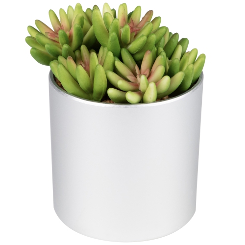 4.75" Potted Red and Green Artificial Sedum Succulent