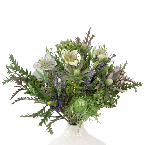 11.5" Nigella Pod and Protea Artificial Floral Bouquet