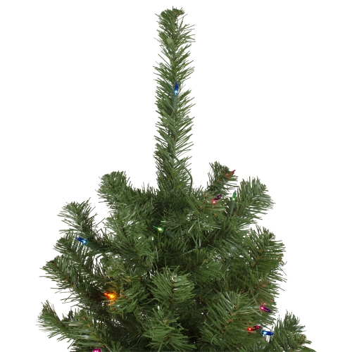 6' Pre-Lit Alberta Pine Slim Artificial Christmas Tree - Multi Lights