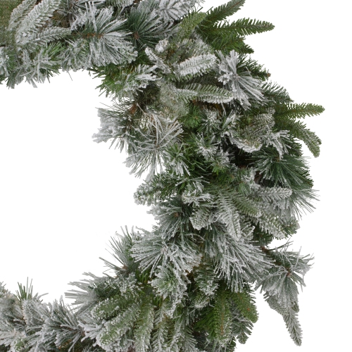 Flocked Rosemary Emerald Angel Pine Artificial Christmas Wreath - 30-Inch, Unlit