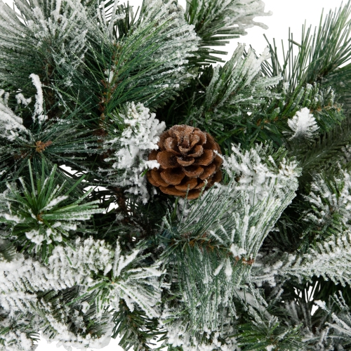 Flocked Rosemary Emerald Angel Pine Artificial Christmas Wreath - 30-Inch, Unlit