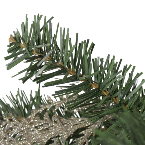 30" Pink and Gold Frosted Artificial Christmas Teardrop Swag - Unlit