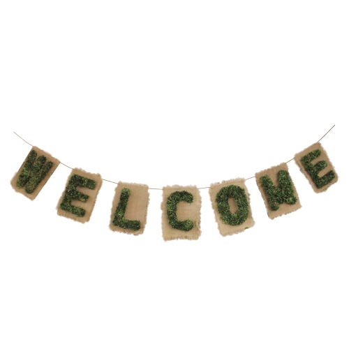 NORTHLIGHT  6' Brown And "welcome" Hanging Wall Decor In Green