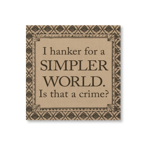 14.5" Downton Abbey Life "Simpler World" British Decorative Damask Hanging Wall Art