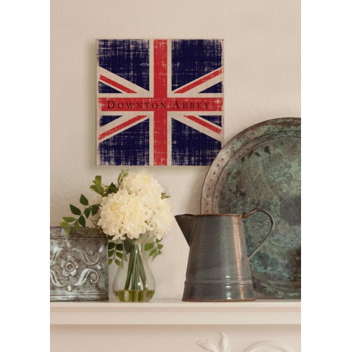 14.5" Downton Abbey British Union Jack Natural Beige Decorative Hanging Wall Art