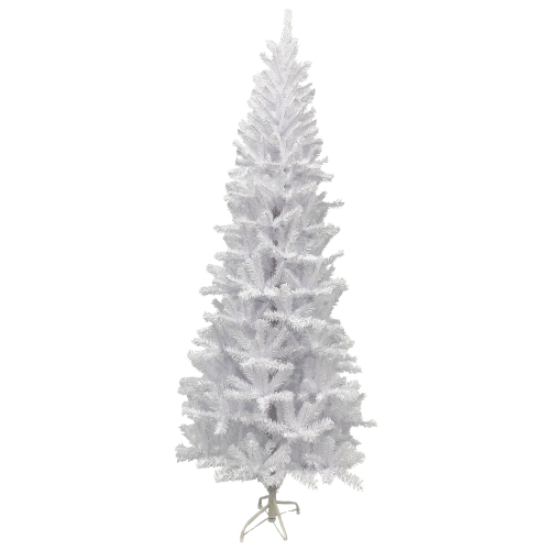 NORTHLIGHT  6.5' Georgian Pine Slim Artificial Christmas Tree, Unlit In White