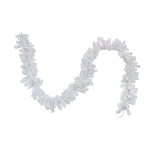 NORTHLIGHT  9' X 10" Pre-Lit Led Artificial Christmas Garland - Multi Lights In White