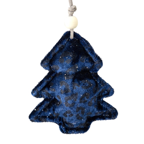 NORTHLIGHT  4" And Black Cheetah Print Velvet Tree Christmas Ornament In Blue