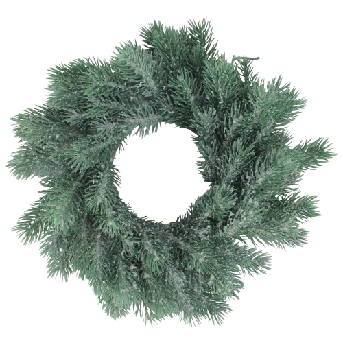 Traditional Frosted Green Pine Decorative Christmas Wreath - 12-Inch, Unlit