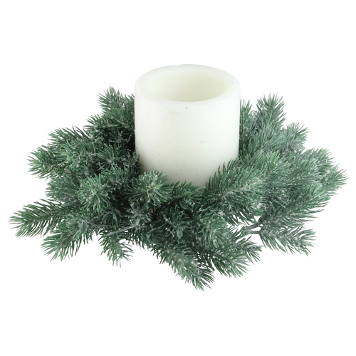 Traditional Frosted Green Pine Decorative Christmas Wreath - 12-Inch, Unlit