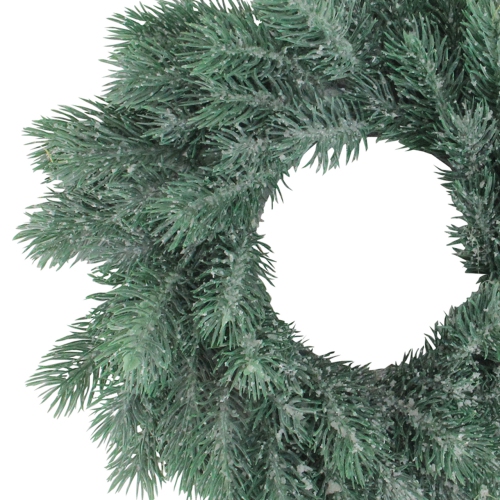 Traditional Frosted Green Pine Decorative Christmas Wreath - 12-Inch, Unlit