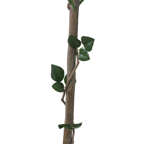 49.5" Green and White Potted Floral Artificial Rose Garden Tree