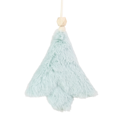 6" Blue Faux Fur Plush Tree Christmas Ornament