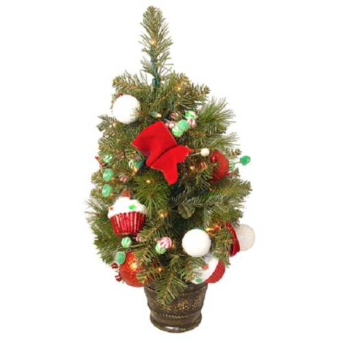 ALLSTATE  2' Pre-Lit Candy Fantasy Artificial Christmas Tree - Clear Lights