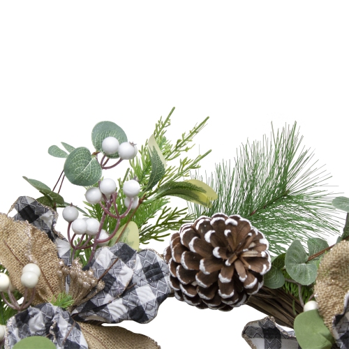 Magnolia and Frosted Pine Cones Artificial Christmas Wreath - 22-Inch, Unlit