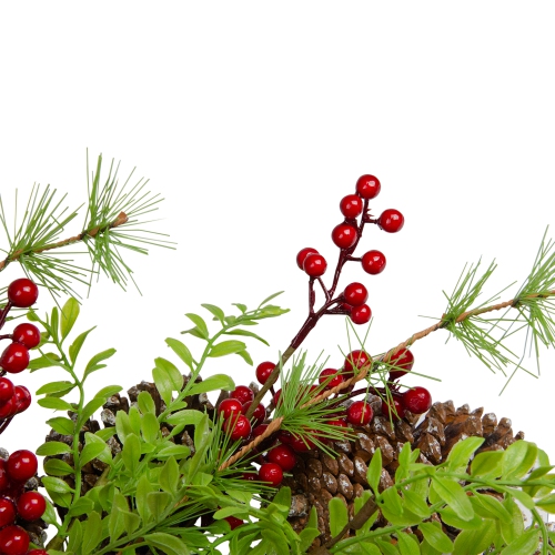 Frosted Pine Cones and Berries Artificial Christmas Wreath - 18-Inch, Unlit