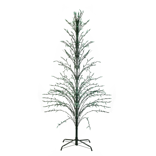 NORTHLIGHT  4' Pre-Lit Slim Profile Cascade Twig Christmas Tree - Lights In Green