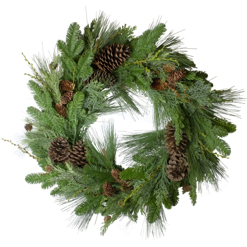 Pine Cone and Cedar Artificial Christmas Wreath - 32-Inch, Unlit
