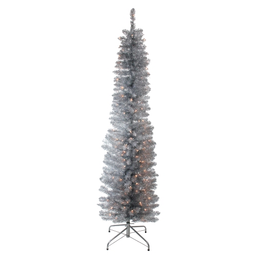 NORTHLIGHT  6' Pre-Lit Pencil Artificial Christmas Tree - Clear Lights