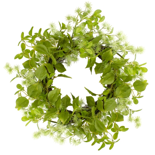 Jujube Floral and Foliage Springtime Wreath, Green 18"