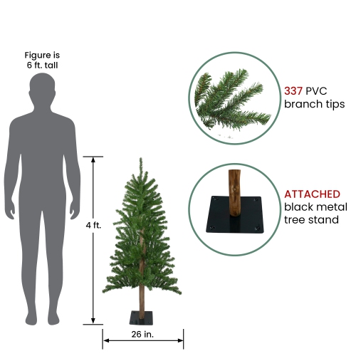 4' Alpine Artificial Christmas Tree - Unlit