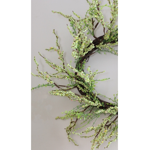 Berry Twig Artificial Wreath, Green and Brown 12-Inch