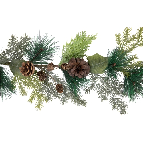5' Pine Cone and Cedar Artificial Christmas Garland - Unlit