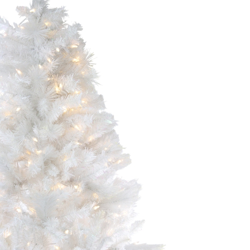 6.5' Pre-Lit White Medium Iridescent Pine Artificial Christmas Tree - Multi Function LED Lights