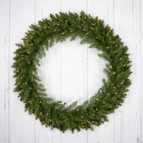 Pre-Lit Rockwood Pine Artificial Christmas Wreath, 36-Inch, Clear Lights