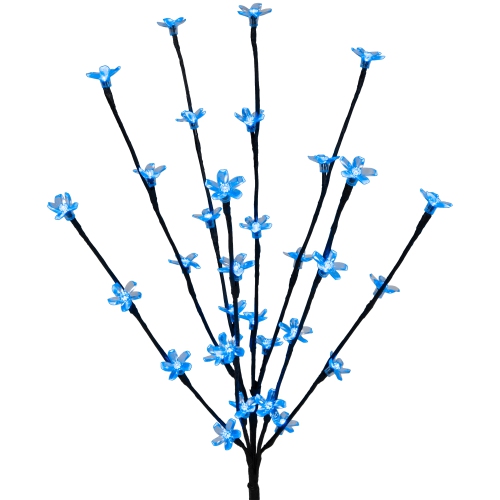 Set of 3 Pre-Lit Cherry Blossom Artificial Tree Branches 2.5' - Blue LED Lights