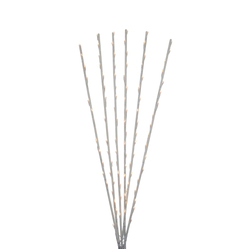 Set of 6 Branch Spray Driveway Pathway Markers - 8 ft, LED Warm White Lights