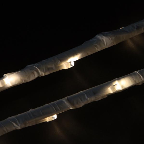 Set of 6 Branch Spray Driveway Pathway Markers - 8 ft, LED Warm White Lights