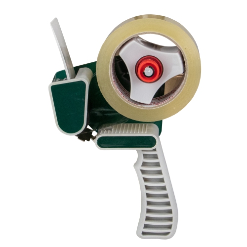 Pistolet à ruban d’emballage de 2 po à une main, gris et vert, 10 po