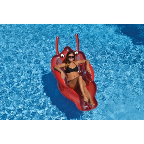 58" Inflatable Red Lobster Swimming Pool Floating Lounge Raft