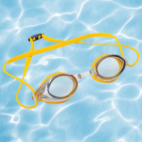7" Yellow Competition Swimming Pool Goggles