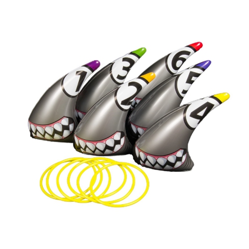 Set of 6 Silver Ring Toss Swimming Pool and Backyard Game 11"