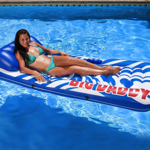 Inflatable Blue and White Swimming Pool Lounge, 82-Inch
