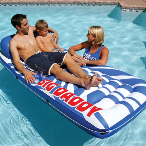 Inflatable Blue and White Swimming Pool Lounge, 82-Inch