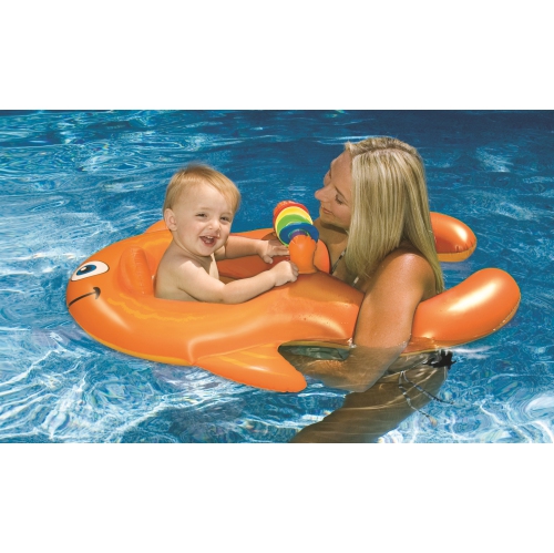 Inflatable Orange Goldfish Baby Seat Pool Float - 39.5 Inch