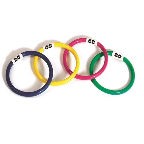 4-In-1 Fun Pack Swimming Pool Games - Basketball, Ring Toss, Dive Rings and UFOS