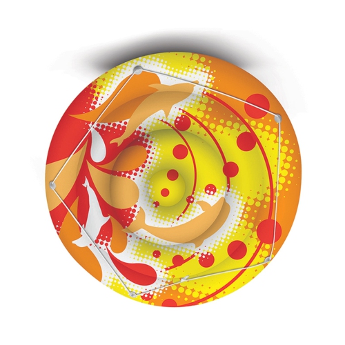 71" Inflatable Orange and Yellow Swirled Dolphin Pattern Pool Raft