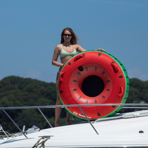 48-Inch Inflatable Red and Green Single Rider Watermelon Tube