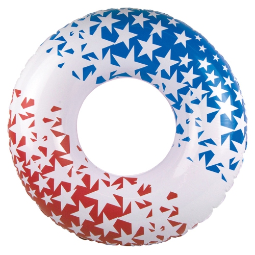 Red, White and Blue Patriotic American Stars Swimming Pool Inner Tube,  36-inch